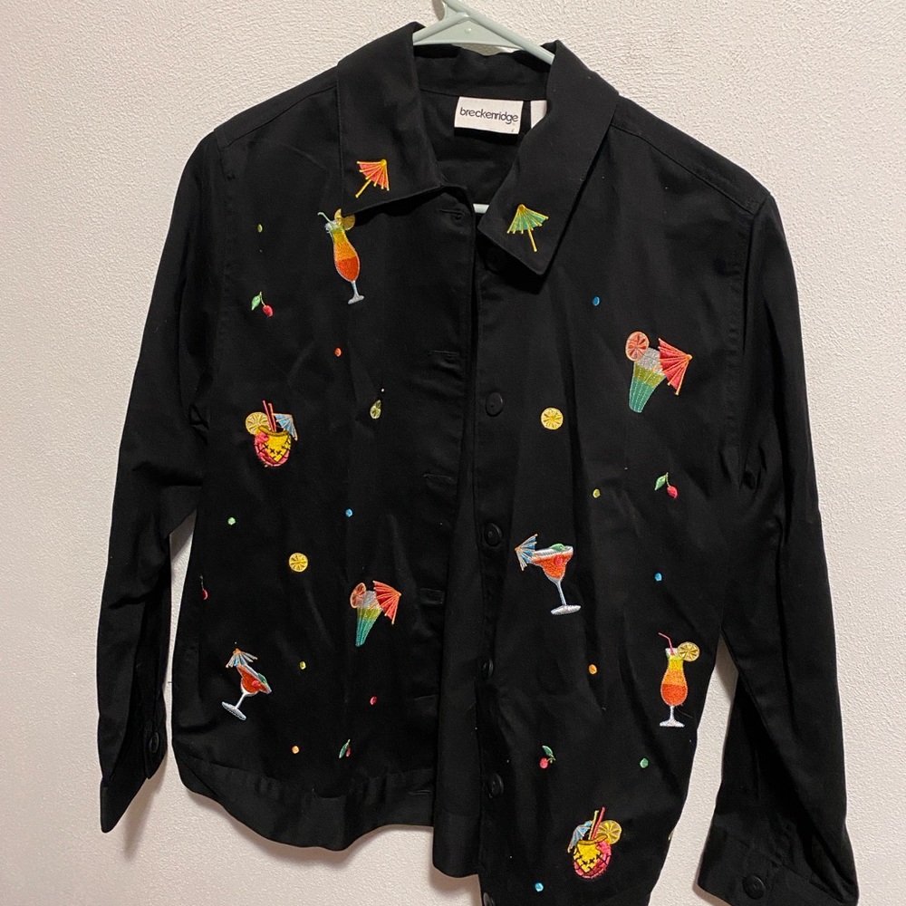 Breckenridge Black Shirt with Vibrant Embroidery Jacket